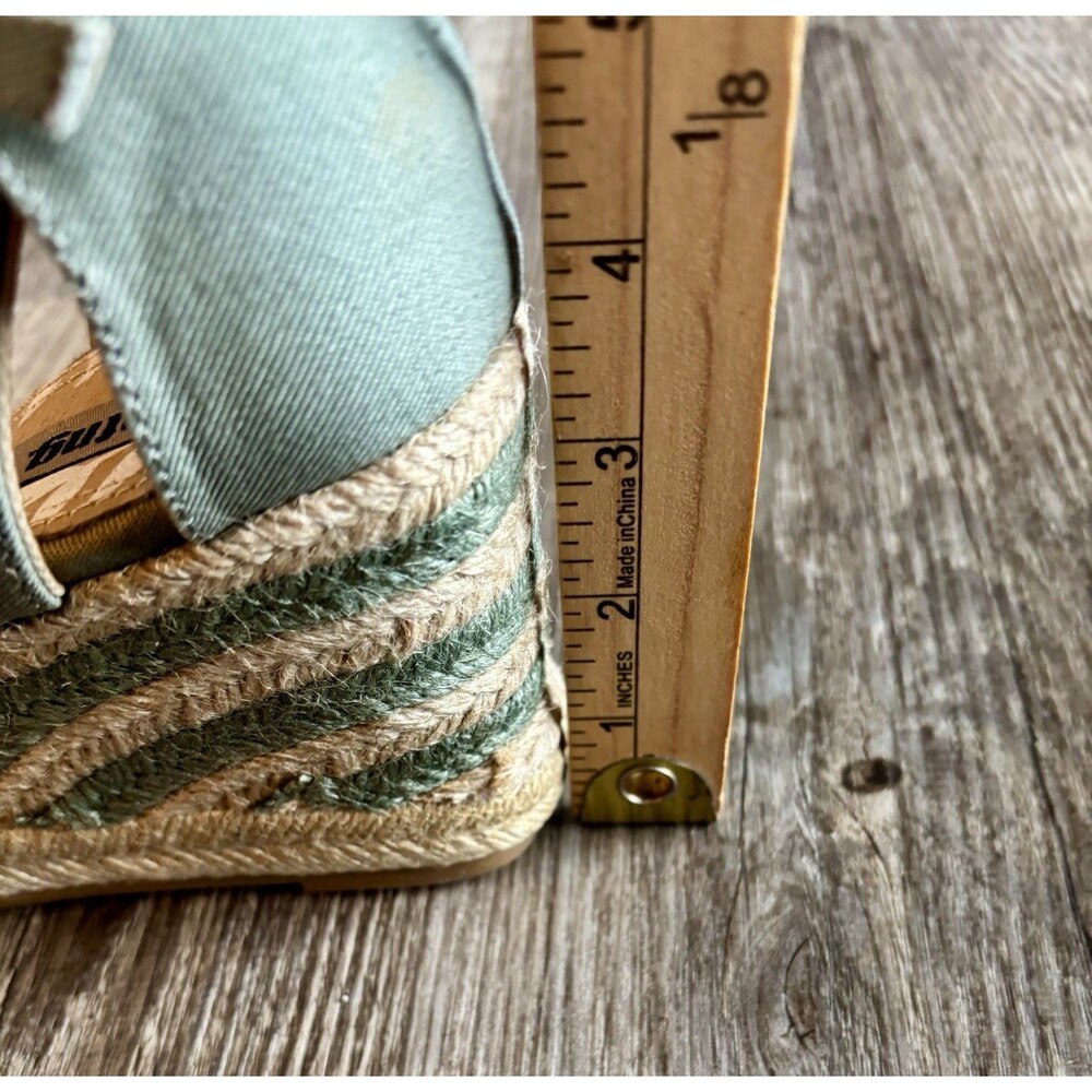 MTNG Wedge Sandals Womens Mint Green Size Espadrille EU 39 US 8.5 Open Toe Shoe - Picture 7 of 8